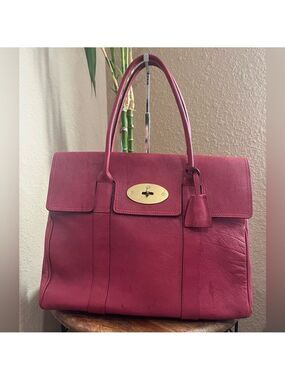 MULBERRY CHILI RED OAK NVT LEATHER BAYSWATER